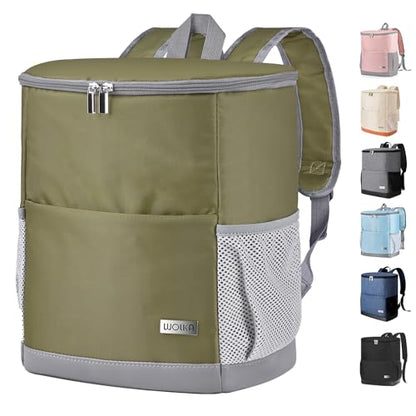 Insulated Cooler Backpack Outdoor - Leak Proof Backpack Cooler 30 Cans, Waterproof Lightweight Cooler Bag for 12h Hot/Cold Retention - Soft Cooler for Travel, Camping, Beach, Lunch - color: Olive-Green