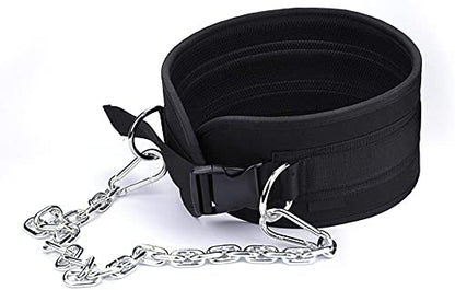 Weighted Bodybuilding Belt, Squat Belt with Chain, Weight Belt for Men and Women, One Size