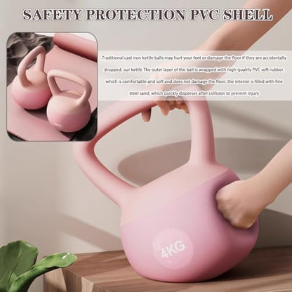 Kettlebell Weights Beginner Fitness Exercise Soft Kettle Bells, Women's Weight Loss Training Dumbbell, Anti-Slip Handle, Vest Line/Peach Buttocks(Yellow,4kg) - color: Yellow