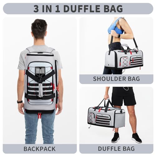 BOSSTIN Gym Bag for Men & Women, 45L-50L Expandable Sports Duffle Bag - color: Grey
