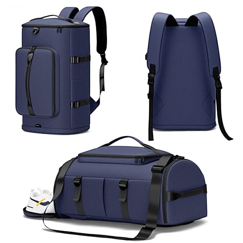 MIYCOO Gym Bag for Men Women with Shoes Compartment - Duffle Bag, Travel Backpack, Sports Backpack, Weekender Overnight Bag with Wet Pocket - Dark Blue - color: Dark Blue -Style2