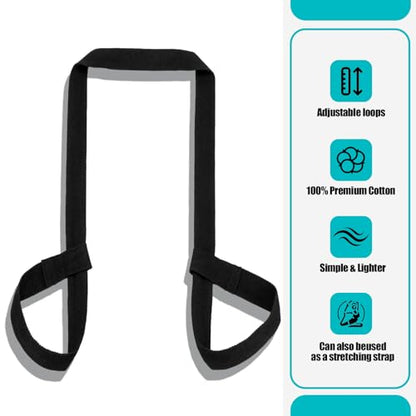 Yoga Mat Carrier Strap, Adjustable Thick Straps Sling for Carrying Large Mats, Stretching Band - color: Grey