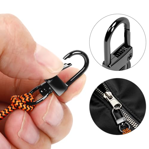 NOVWANG 8-Pack Black Zipper Pulls Detachable Zipper Replacement Zippers Repair Tab Kit for Backpacks Purse Luggage Jackets Suitcases Handbags Clothing Accessories - style: Black