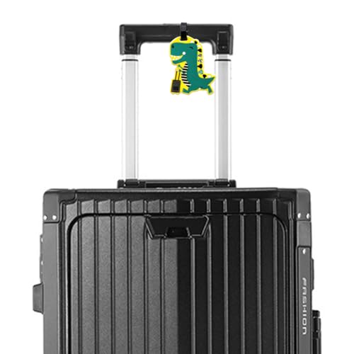 Cute Cartoon Dinosaur Silicone Luggage Tag Fun Triceratops Travel Bag Tag Personalized Labels for Cruise Airport (T-Rex) - style: T-Rex
