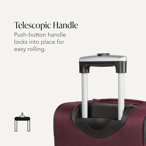SWISSGEAR Sion Carry-On Spinner Luggage, Softside Expandable, Lightweight Suitcase, Merlot, 22.75-Inch - color: Merlot, size: Carry-On
