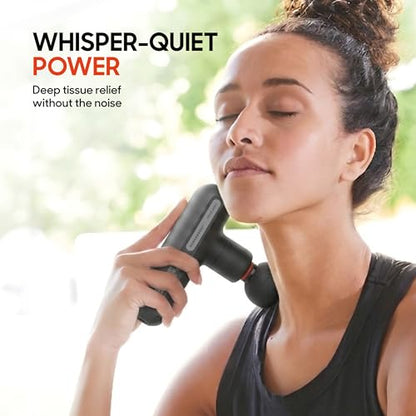 Sharper Image Powerboost Move Aero [New 2026 Version] Mini Deep Tissue Percussion Massage Gun| Muscle Recovery & Pain Relief Massage Tool| Full Body Back & Shoulder Massager| Travel Gift for Men Women - color: Gunmetal Grey