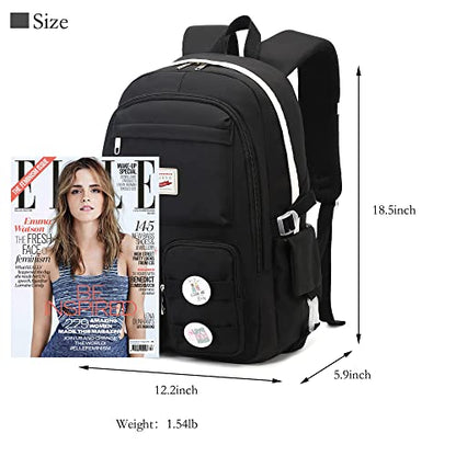 Makukke School Backpacks for Teen Girls - Laptop Backpacks 15.6 Inch College Cute Bookbag Anti Theft Women Casual Daypack,White - color: White