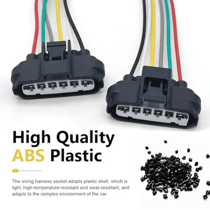 2 PCS Car Throttle Body Pigtail Connector, 6-Pin Throttle Position Sensor Connector Harness Plug, Six-wire TPS Wiring Harness Plug, OEM #90980-11858, Universal for Most Cars (Black)