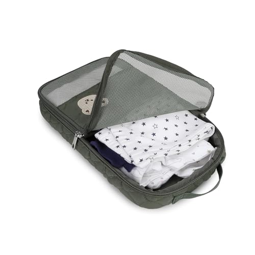 Baby Diaper Bag Organizer Pouches - 2 Pack Waterproof Pod Hanging Diaper Bag Cute Bear Mesh Bag Reusable, Washable or Baby Cloth Diapers (Green&Pink) - color: Green&Pink