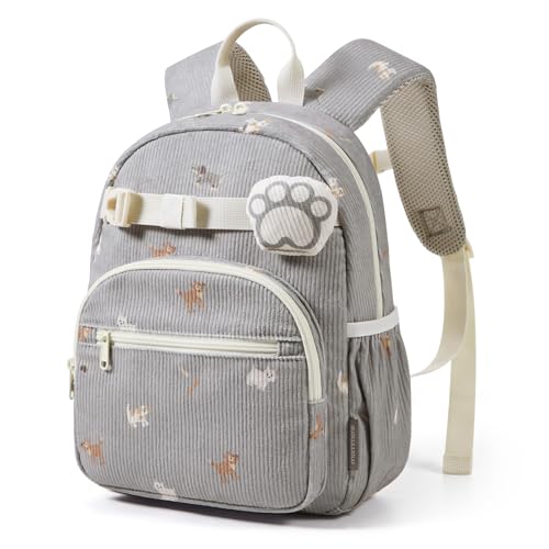 mommore Toddler Backpack for Boys Girls 2-4, Corduroy Kids Backpack for Boys, 13" H Cute Preschool Kindergarten Daycare School Bag - Puppy - color: Puppy, style: Backpack