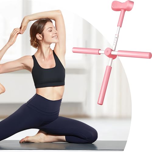 Back Stretcher Stick, Full Frame Mobility Pole, Range Control Using Support Bar, Controlled Movement Conditioning Device, Rehab Pole with T Shape, Training Gear for Sports Studios - color: rose
