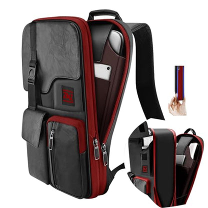 ZINZ Laptop Backpack 15 15.6 16 Inch, Expandable Computer Rucksack with Multi-Pockets Anti-Theft Travel Daypack for Men and Women,Black&Red - color: B01rd01
