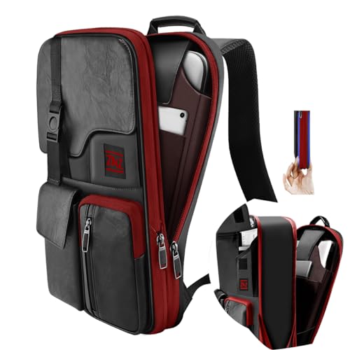 ZINZ Laptop Backpack 15 15.6 16 Inch, Expandable Computer Rucksack with Multi-Pockets Anti-Theft Travel Daypack for Men and Women,Black&Red - color: B01rd01
