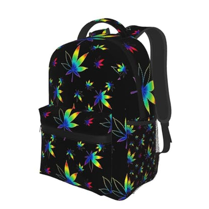 Stylish Commuter Backpack Trippy Weedleaf Leaf Black, Lightweight Laptop Daypack for Work Office Daily and Travel - color: Pattern (5)