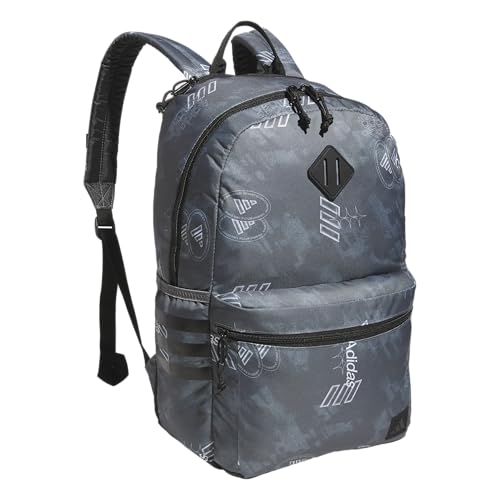 adidas Classic 3-Stripe Backpack for Laptop, School and Travel, 28L - color: Tech Aop Grey Four/Black/5.0
