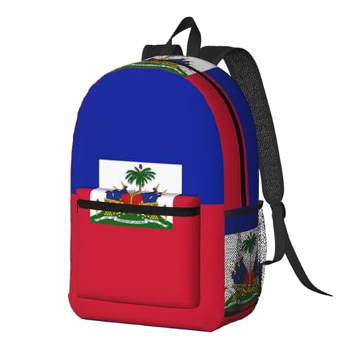 MZERSE Office Commuter Backpack Haitian Flag, Laptop Bag, Lightweight Water Resistant Daypack for Work and Travel - color: Pattern (1105)