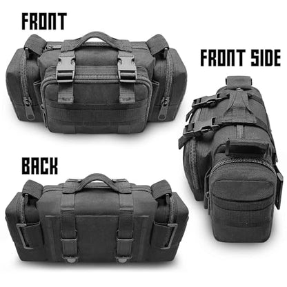 Tactical Duffel Bags for Men, 3P Military Molle Waist Fanny Packs EDC Utility Pouch Crossbody with Shoulder Strap Hand Carry - color: Black
