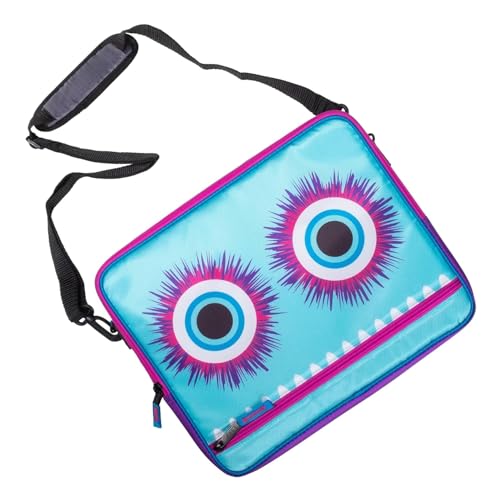 Case it 6 Pack Universal Monster Eye Zipper Binder with Removable Laptop Sleeve, 2-Inch O Rings, Shoulder Strap, LT-307-ME-C-MAG, Magenta - color: Magenta, size: 6 Pack