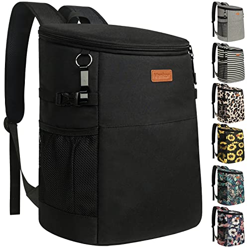 Camping Cooler Backpack 30 45 Cans, Soft Backpack Coolers Insulated Leak Proof Travel Cooler Bag Waterproof Lunch Picnic Beach Work Trip Thermal Bag Drink Beverage Beer Bag Cooler - color: Black, size: 30 Cans