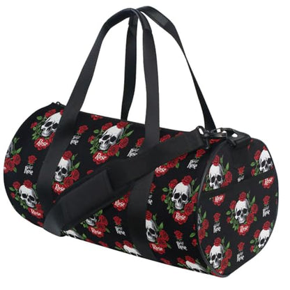 MNSRUU Duffel Bags Skull Rose Birds Sports Gym Bag Travel Luggage Overnight Bags for Men Women Duffel Bags for Traveling - color: Goth 10