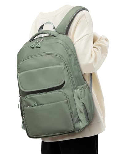 Student School Backpack for Teen Girls Middle High School Bookbag Casual Daypack, 15.6 Inch Laptop Backpack for College, Green - color: B-military Green