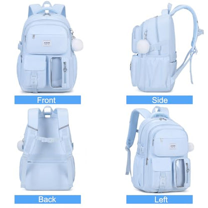 ACESAK Backpack for Girls - Girls Backpack with Lunch Bag & Pencil Pouch for Teen Kids Laptop Backpack for Women, Elementary Middle High School Bookbag Travel Daypack (Blue) - color: Blue