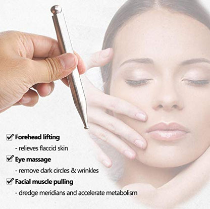 FeelFree Sport Stainless Steel Manual Acupuncture Pen-Deep Tissue Massage Tool- Reflexology Trigger Point Massage Tools for Relief Pain Full Body Relaxing Self-Massage Acupressure Bar - style: Modern