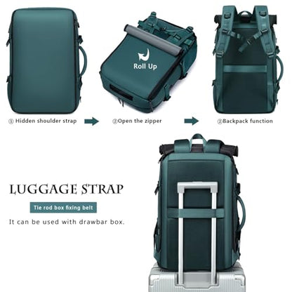 Travel BackpackWaterResistant Large LaptopBackpack with Shoe CompartmentMulti-Pocket Carry On Backpack for Business Work Trip - color: Blue