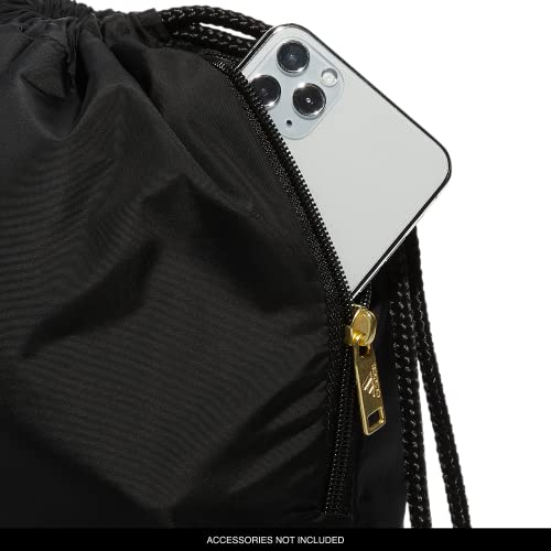 adidas Ready Sackpack – Drawstring Backpack Lightweight Small Gym Bag - color: Black/Gold Metallic/1.0