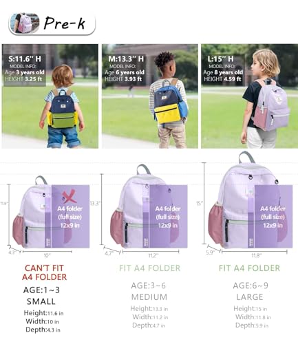 atgark Preschool Toddler Backpack For Boys Girls, School Mini & Travel, Small Kids Child Backpacks, Kindergarten Elementary bag, 11.6" H - color: Lavender, size: Age 1-3 (11.6" H Can't Fit Folder)