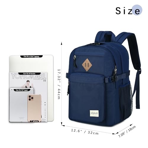 abshoo 32L Backpack for School College Bookbag Middle High School Backpacks Casual Daypack Travel Backpack (Navy) - color: Navy