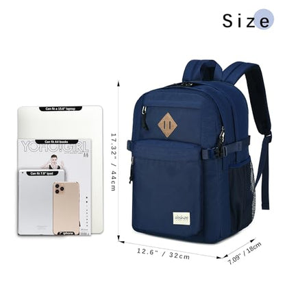 abshoo 32L Backpack for School College Bookbag Middle High School Backpacks Casual Daypack Travel Backpack (Navy) - color: Navy