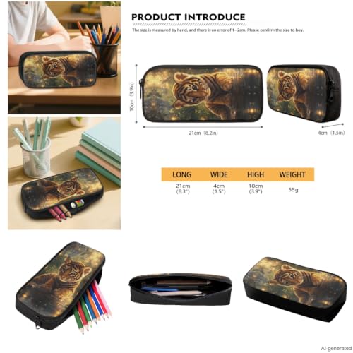 ZDCUSTOM Boys School Backpack with Lunch Box 5PCS, Tiger Cub Bookbag for School, Cute Schoolbags with Water Bottle Sleeves,Pencil Case Keychain, Back to School Gifts for Elementary - color: Tiger Cub