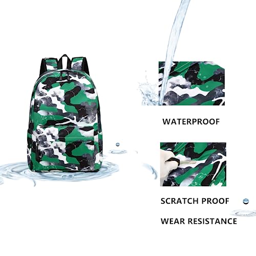 Lmwzh Backpack For Boys Girls Elementary Waterproof teen School Bags Kids Bookbag Lightweight Camo Green - color: Green