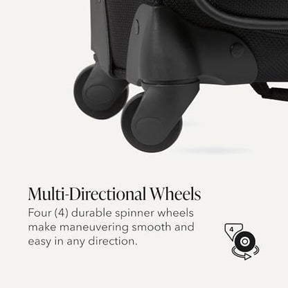 SWISSGEAR Sion Carry-On Spinner Luggage, Softside Expandable, Lightweight Suitcase, Black, 22.75-Inch - color: Black, size: Carry-On