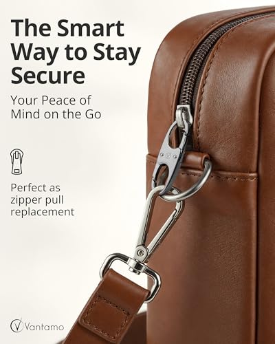 Vantamo Premium 4 Zipper Clips Anti Theft for Backpack, Luggage & Purse, Pull Replacement Zipper Locks, Purse Clip for Travel - color: Dark Gray Matte