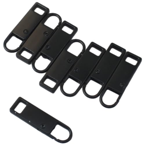 OZXNO 8pcs Detachable Metal Zipper Pull/Tab Black Zipper Handle Mend Fixer Replacement for Luggage Clothing Backpacks Boots