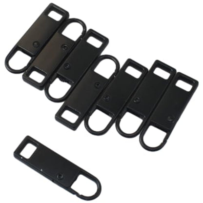 OZXNO 8pcs Detachable Metal Zipper Pull/Tab Black Zipper Handle Mend Fixer Replacement for Luggage Clothing Backpacks Boots