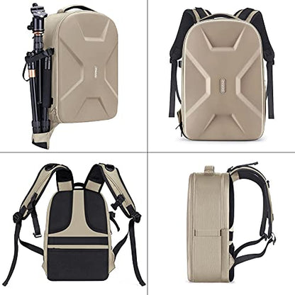 MOSISO Camera Backpack, DSLR/SLR/Mirrorless Photography Camera Bag 15-16 inch Waterproof Hardshell Case with Tripod Holder&Laptop Compartment Compatible with Canon/Nikon/Sony, Camel - color: Camel