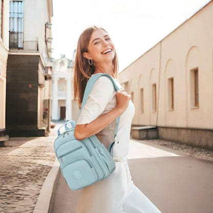 Backpack Purse for Women, Lightweight Mini Backpack Purse Small Bookbag with Mini Wallet and Luggage Strap,Green - color: Green