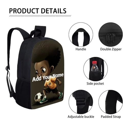 Afro Black Backpack For Girls Personalized Bookbag for Boys 4-6/8-12 Custom Name Book Bag Kids Elementary/Kindergarten School Bag Girl Back Pack - color: African Black Girl-14