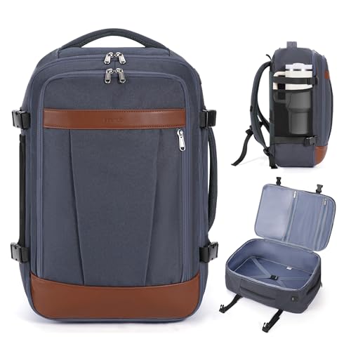 ECOHUB 19" Travel Backpack for Men Women 30L Large Carry-On Backpack with 17.3 In Laptop Compartment,Grey - color: Grey