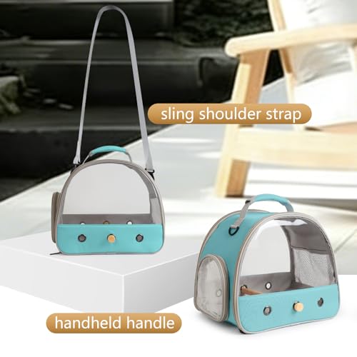 Bird Carrier, Portable Small Bird Parrot Parakeet Carrier with Standing Perch and Stainless Steel Tray, Side Access Window Collapsible (Green, Clear Windows) - color: Green