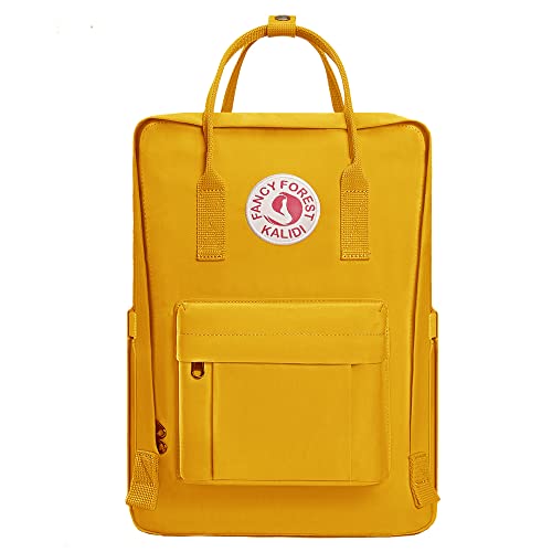 KALIDI Casual Laptop Backpack 15 Inches Classic Camping Rucksack Travel Outdoor Square Daypack College Hiking Gym Bag, Yellow - color: Yellow