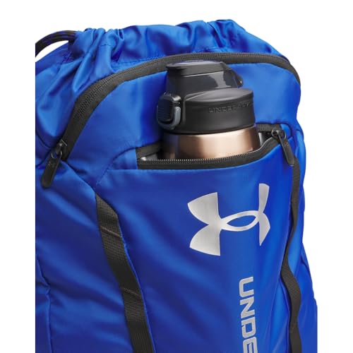 Under Armour Unisex Hustle Sackpack, (400) Royal/Black/Metallic Silver, One Size Fits Most - color: (400) Royal / Black / Metallic Silver