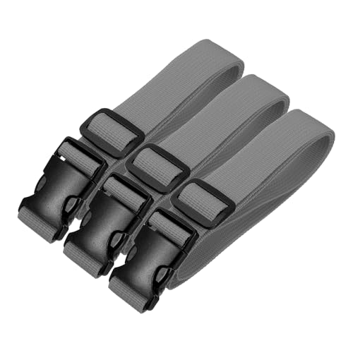 PATIKIL Utility Straps with Quick Release Buckle, (1 Inch x 3 Feet, Gray) (3 Pcs) Adjustable Luggage Polyester Straps Backpack Webbing, Suit for Sleeping Bag/Camping/Hiking - color: Gray, size: 1 Inch x 3 Feet