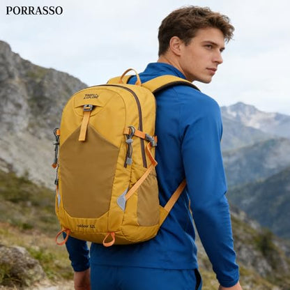 35L Hiking Backpack Waterproof Rucksack Large Lightweight Daypack with Reflective Strip Durable Nylon Backpack for Women Men Camping Climbing Travel Outdoor Sports Yellow - color: Yellow