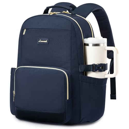 LOVEVOOK Laptop Backpack for Women with Pouch Pocket for Large Capacity Cup,17 Inch Laptop Computer Bag Travel Backpack Purse,Waterproof Work Business Backpack College Teacher Bags,Dark Blue - color: Dark Blue, size: 17 Inch
