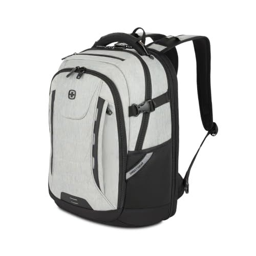 SwissGear Travel Tech Pro Laptop Backpack – Fits Laptops up to 16” – ScanSmart TSA-Friendly Backpack with Multiple Organizer Pockets – Grey Heather - color: Gray Heather, style: Travel Tech Pro