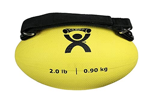 CanDo Handy Grip Weighted Ball for Weight Training and Exercise Ergonomic Non-Slip Hand Weight, 2lb Yellow - size: 2 Pound